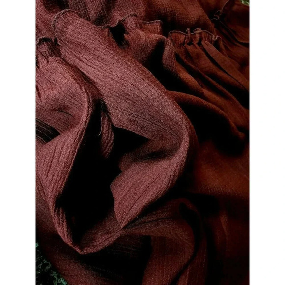 wonderly Boho Hippie Lottie Dress Burgundy Poet sleeve Size M Women's - Picture 12 of 12